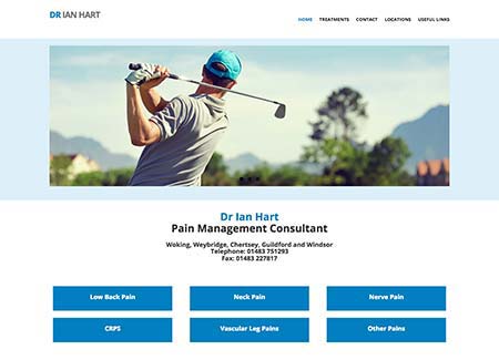 Gold website example - Dr Ian Hart Pain Management Consultant