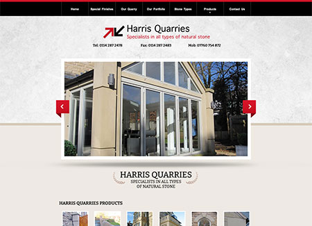 Gold website example - Harris Quarries