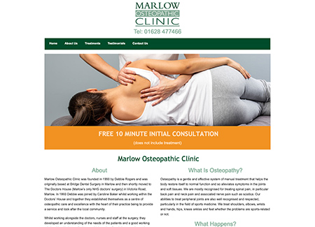 Silver website example - Marlow Osteopathic Clinic