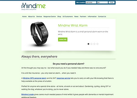 Gold website example - Mind Me