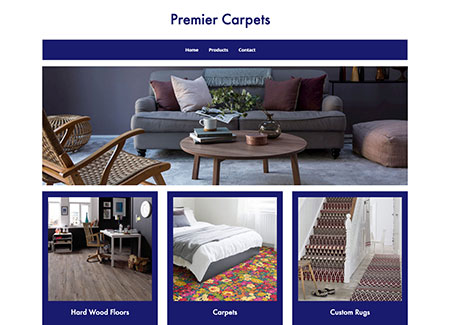 Silver website example - Premier Carpets