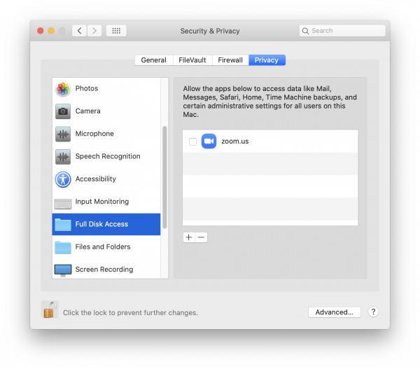 TeamViewer Full Disk Access window