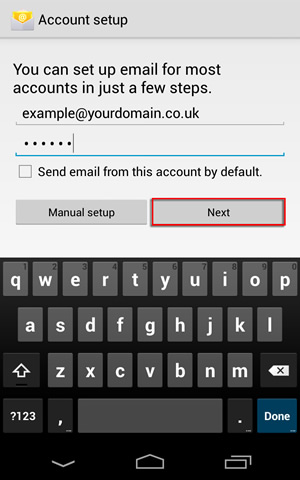 Android phones - Account Setup