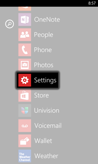Select Settings