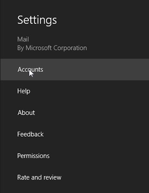 Windows 8 Mail Accounts