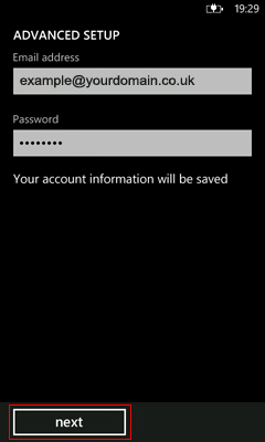 Advanced Setup Screen 1